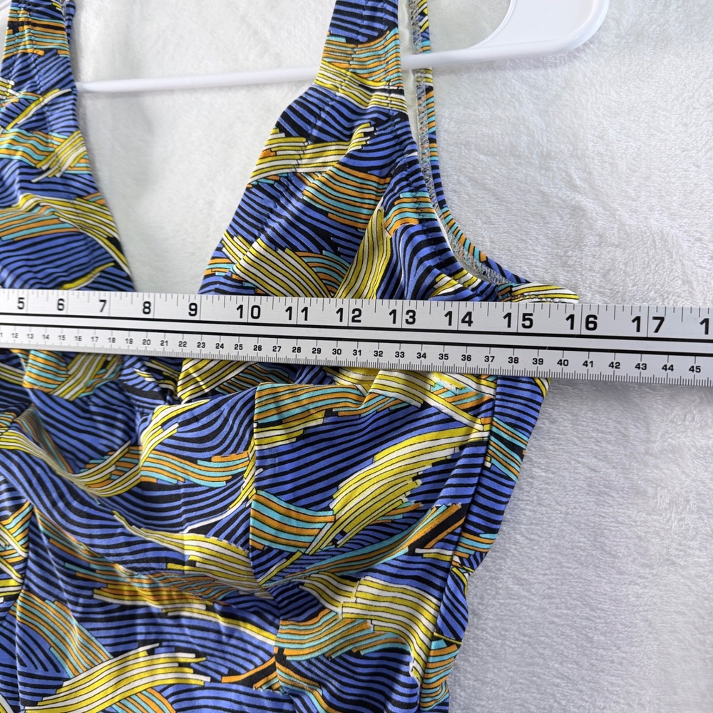 Retro One Piece Swimsuit Abstract Wave Print Fortex-C No Size - Picture 3 of 6